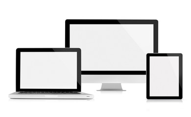 Computer monitor, laptop and tablet