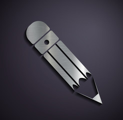 Flat metallic logo pencil.
