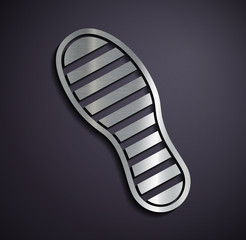 Flat metallic logo footprints.