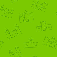 Seamless background with different castles
