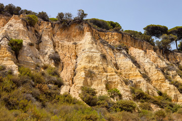 nice weathered limestone rocks on the southwest coast of Spain