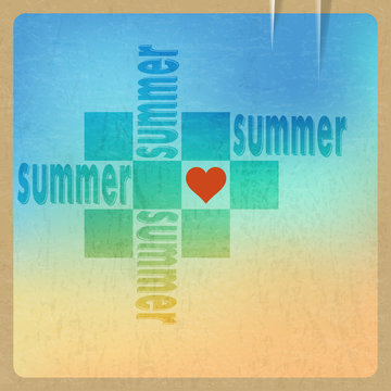 Summer background love summer. Grunge. Vector illustration.