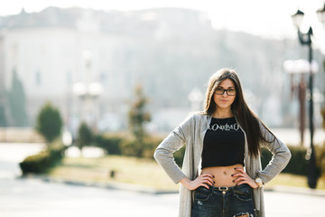 Fototapeta premium girl in the city