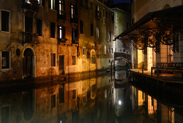 Night in Venice, Italy.