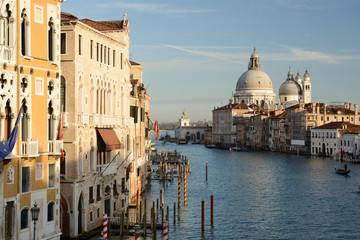 Naklejka premium Grand Canal and Basilica Santa Maria della Salute, Venice, Italy