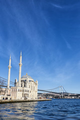 Fototapeta na wymiar Ortakoy Mosque near Bosphorus in Istanbul, Turkey