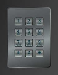 Digital dial of security lock.
