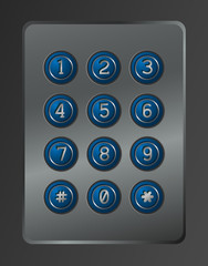 Digital dial plate of security lock.