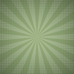 sunburst sunrise with dot and retro green background