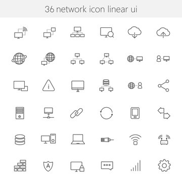Network icon linear UI