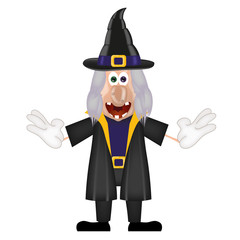 Funny cartoon witch magic show halloween
