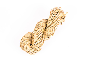 roll of rope texture,burlap isolated on white background