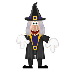 Funny cartoon witch magic show halloween