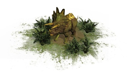 Triceratops Dinosaur - seperated on white background