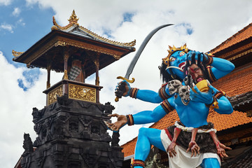 Traditional Balinese demon ogoh-ogoh for Nyepi parade - obrazy, fototapety, plakaty