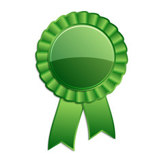 green blank award rosette with ribbon