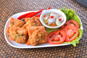 fried pork buns Appetizers, snacks High resolution,Thai food