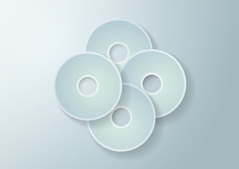 3d White Paper Circles Background