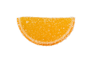 Slice Of Yellow-Orange Marmalade On A White Background.