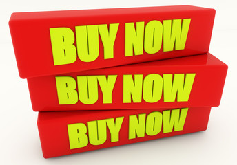 Buy now 3d cube and text