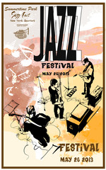 Jazz poster with guitars