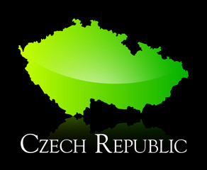 Czech Republic green shiny map