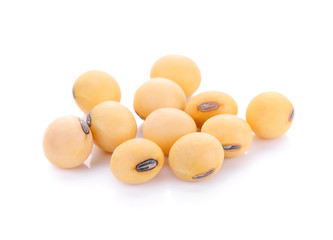 soy beans on white background.