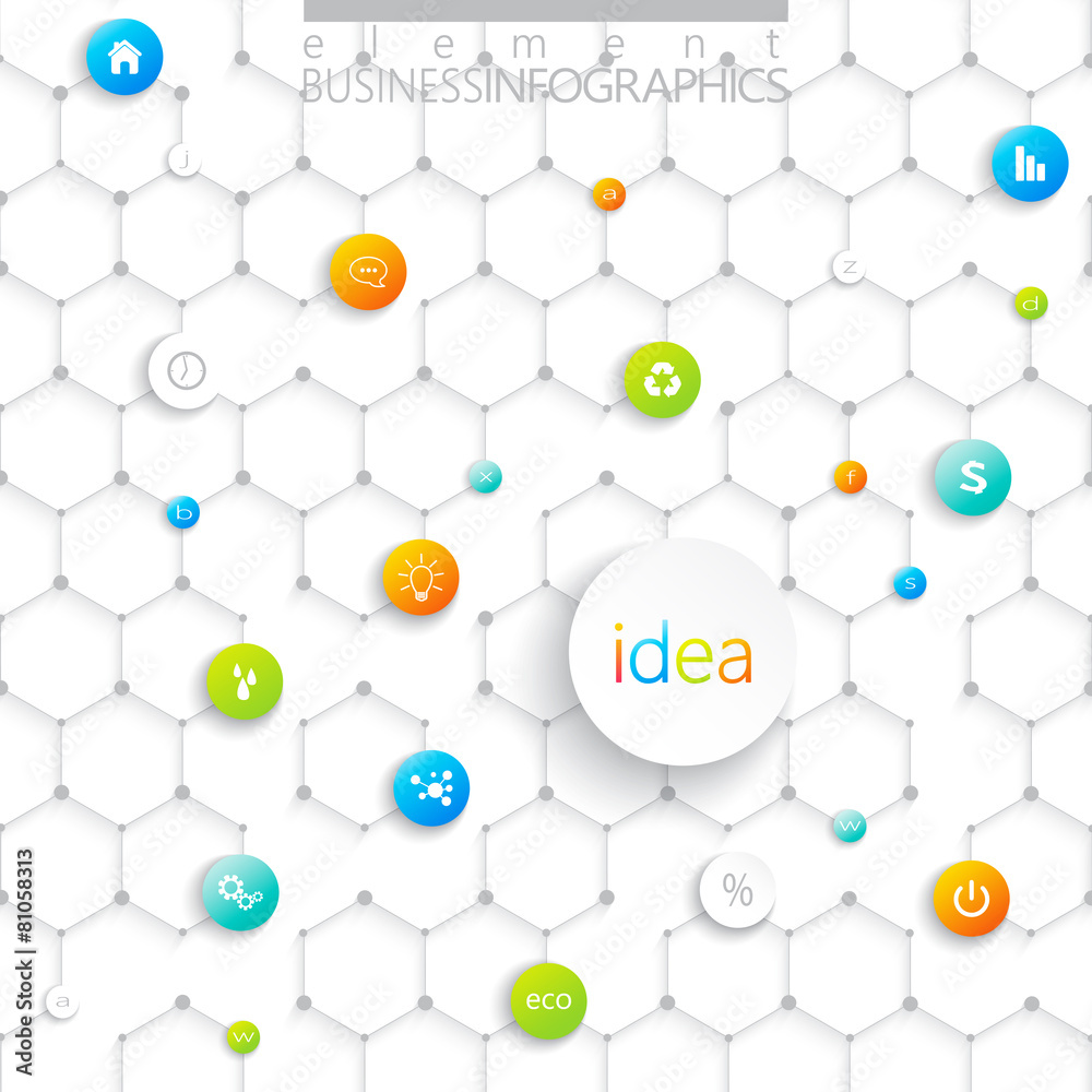 Poster modern infographic network template with place for your text