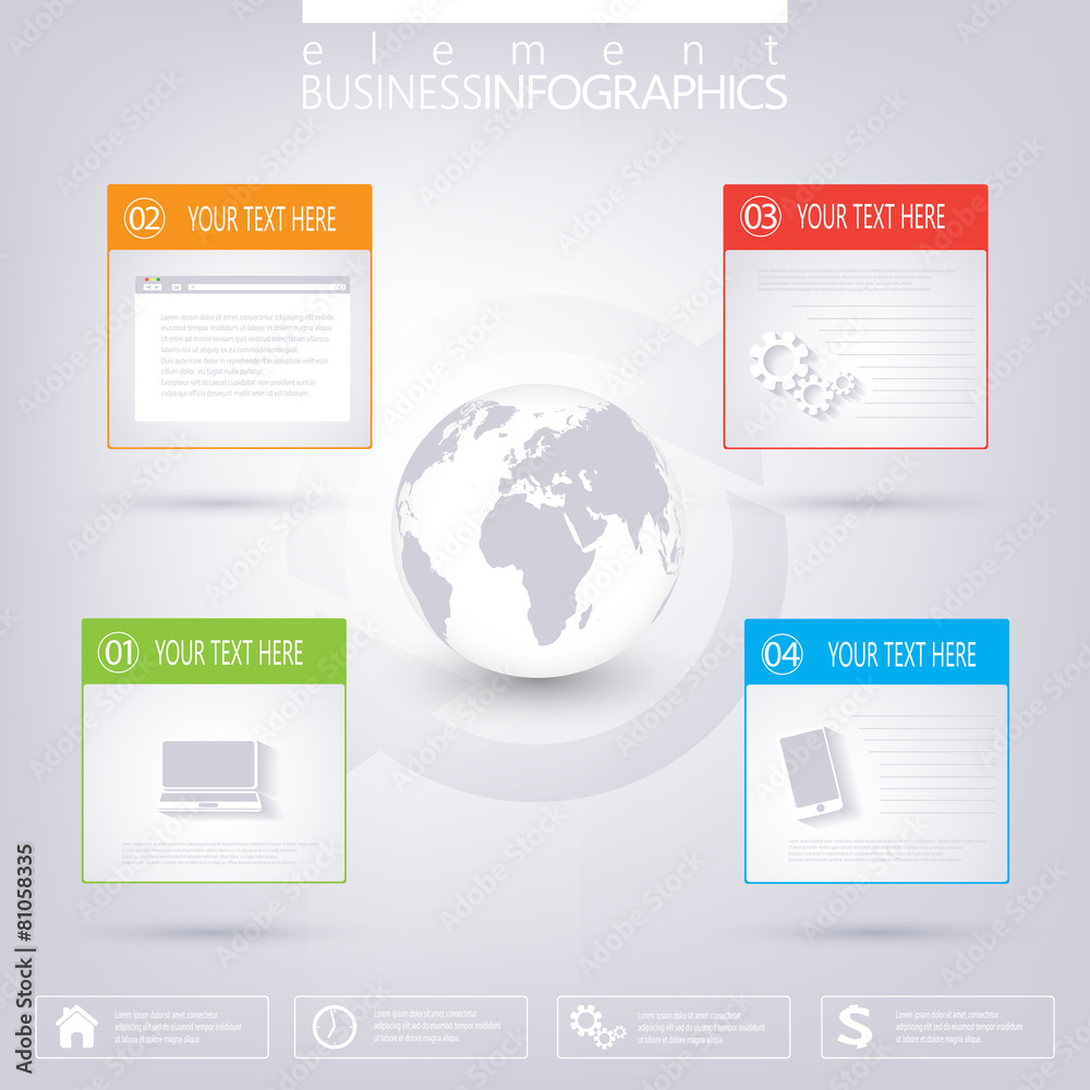 Poster Modern infographic network template with place for your text