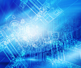 Abstract blue background. Technology background