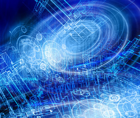 Abstract blue background. Technology background