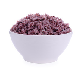 rice berry in bowl on white background