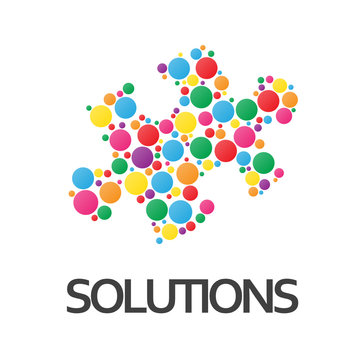 SOLUTIONS icon (ideas questions and answers jigsaw piece)