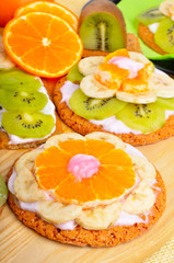 Fruit dessert with exotic fruits