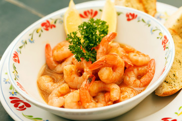 shrimps with lemon