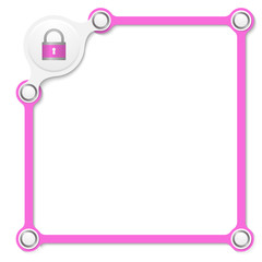 Vector purple box for your text and padlock