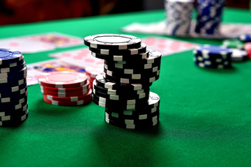 Naklejka premium black stacks of poker chips