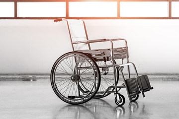 Fototapeta na wymiar A wheelchair in black and white