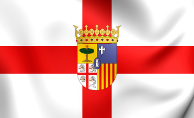 Flag of Zaragoza Province, Spain.