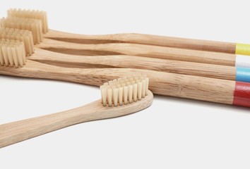 Toothbrushes on white background
