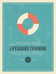 vintage poster for lifeguard training