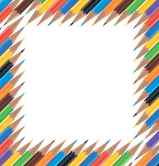 Frame of colored pencils. Vector illustration
