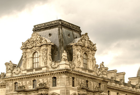 PARIS - JULY 20, 2014: View of Louvre Museum Complex. Louvre Mus