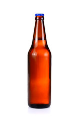 bottle of beer isolated on white