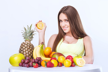 Obraz premium woman with fruit