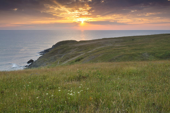 Eternity on Bulgarian sandy shore near sunrise meditation