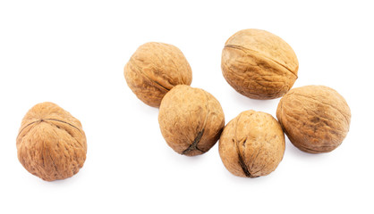 walnuts isolated on white background