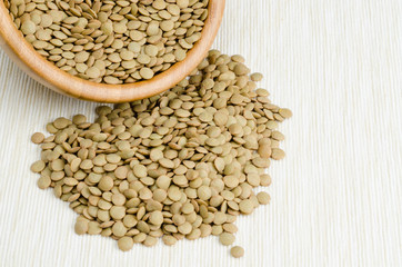 lentils, on table cloth, background, close up