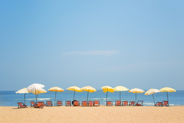 Golden beach and umbella