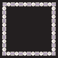 Vintage Pearl Frame Background. Vector Illustration